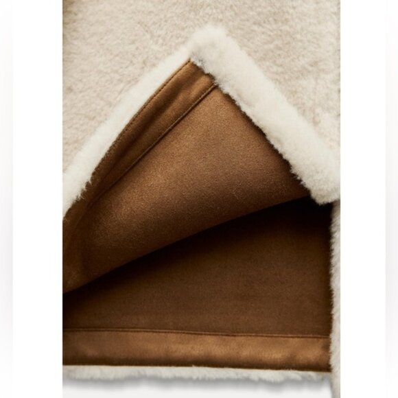 Zara FAUX FUR JACKET WITH FIREMAN CLASP - Picture 8 of 11